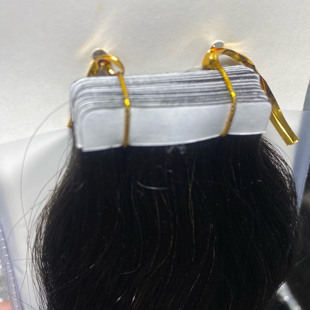 Barsdar 22 Inch Tape In Remy Human Hair Extensions #1B Natural Black 20pcs 50g
